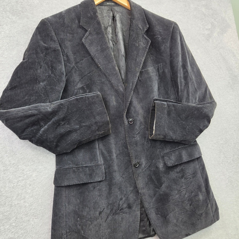CALVIN KLEIN Smart Casual Corduroy Sport Coat Blazer Men 40L Gray 100% Cotton